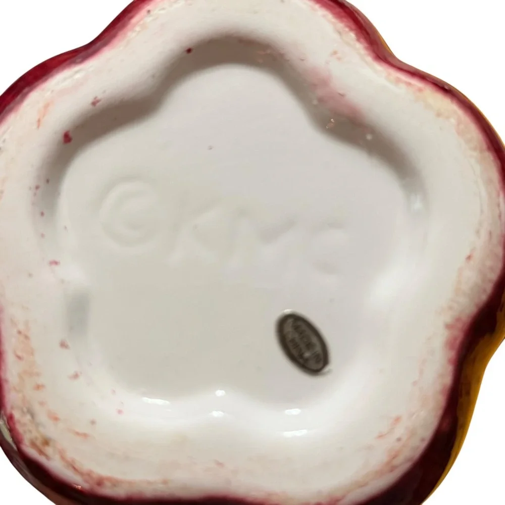 KMC Ceramic Apple Canisters Set of 2 Red Hand Painted Kitchen Storage Jars 7in
